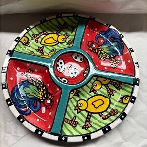 Colorful Ceramic Divided Serving Platter